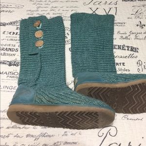 Teal Crochet Ugg Boots